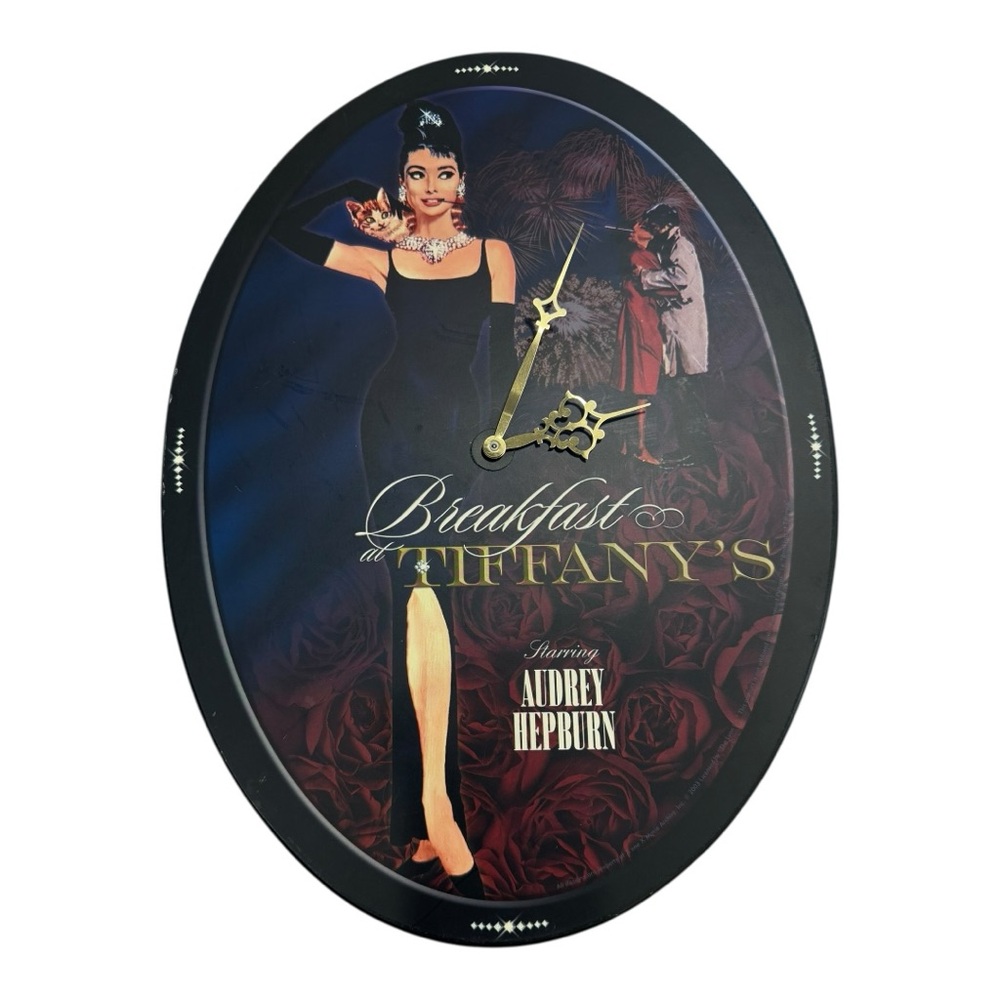 Audrey Hepburn Breakfast At Tiffany’s Oval Wooden Collectible Wall Clock